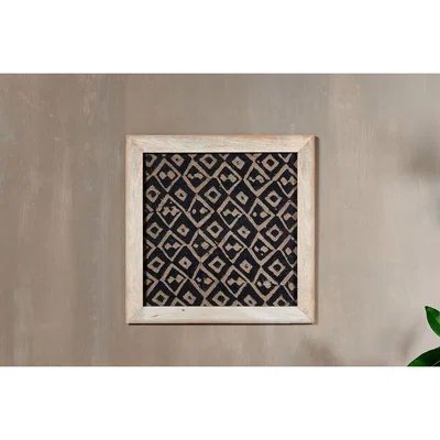Nkuku Nkuku Baliem Diamond Block Print Artwork | Decorative Accessories | Black & Brown