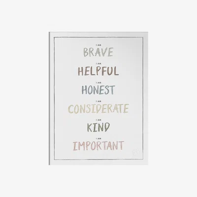 Nordic Nest Kunskapstavlan® I am poster 30x40 cm Dusty pastel