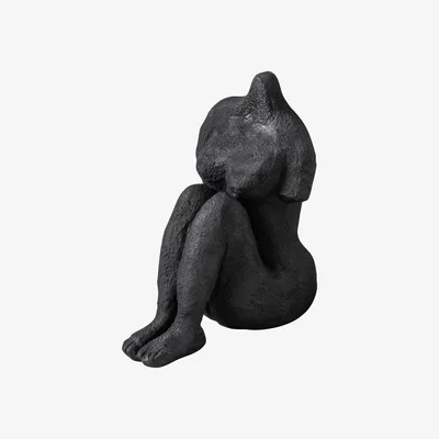 Nordic Nest Art piece sitting woman 14 cm Black