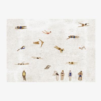 Nordic Nest Fine Little Day Swimmers poster Beige 50x70 cm