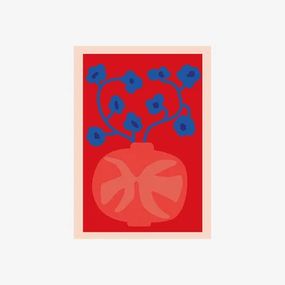 Nordic Nest Paper Collective The Red Vase poster 50x70 cm