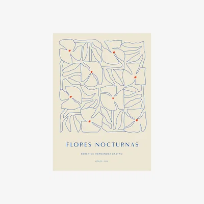 Nordic Nest Paper Collective Flores Nocturnas 01 poster 50x70 cm