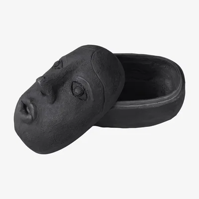 Nordic Nest Art piece face jar 9x12 cm Black