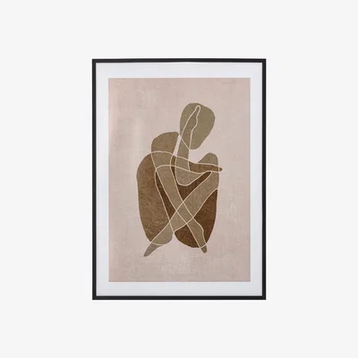 Nordic Nest Bloomingville Chika picture black frame 52x72 cm