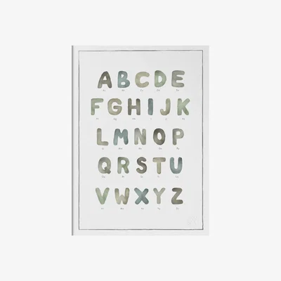 Nordic Nest Kunskapstavlan® The Alphabet watercolour Poster 30x40 cm