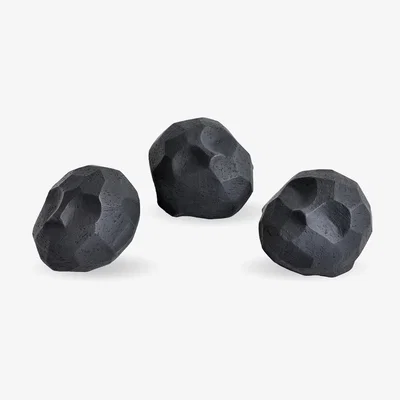 Nordic Nest Pebble heads sculpture 3-pack Coal