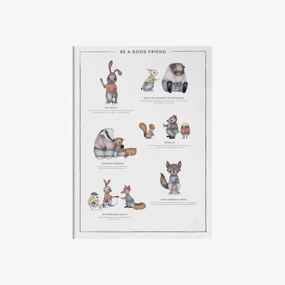 Nordic Nest Kunskapstavlan® Be a good friend poster 50x70 cm