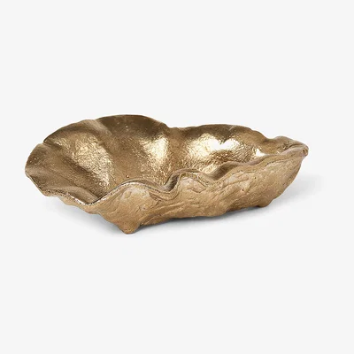 Nordic Nest Oyster decoration bowl 10.5 cm brass
