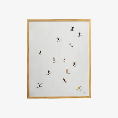 Nordic Nest Fine Little Day Skiers poster 40x50 cm Light grey