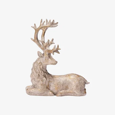 Nordic Nest Serafina lying reindeer 24 cm Antique gold