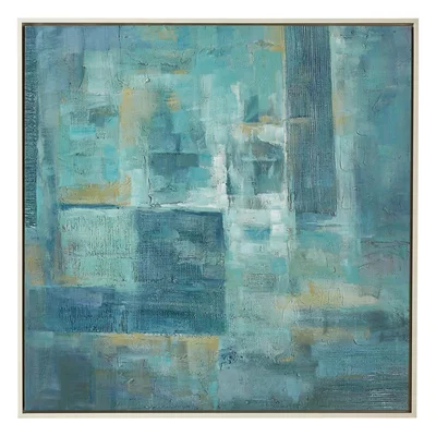 OKA Modern Impasto Landscape Oil Painting - Seagreen