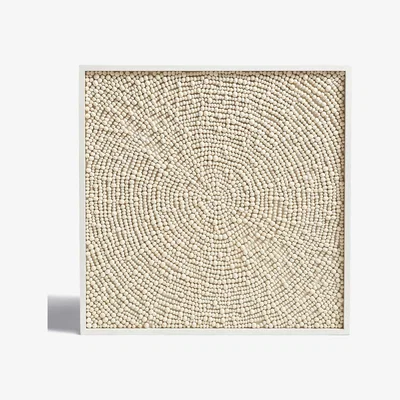 OKA OKA, Eris Bead Wall Art - Ivory, Wall Art, Birch/Ceramic, Geometric