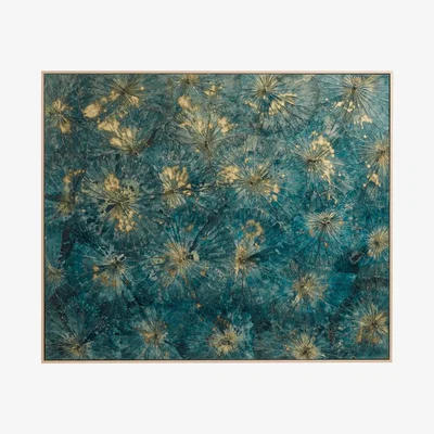 OKA OKA, Malea Wall Art - Teal, Wall Art, Wood