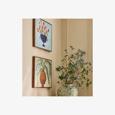 OKA OKA, Anthodis Hand-Painted Wall Art Pair - Multi, Wall Art
