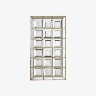 OKA OKA, Glacon Mirrored Wall Art - Antique Glass, Wall Art, Glass/Wood