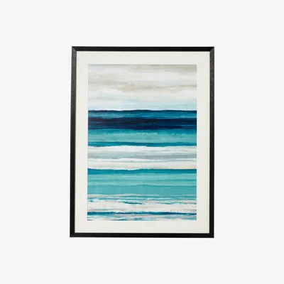 OKA Framed Striped Sea and Sky Print - Multi