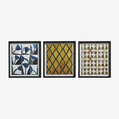 OKA OKA, Set of Three Aveiro Framed Prints - Multi, Wall Art
