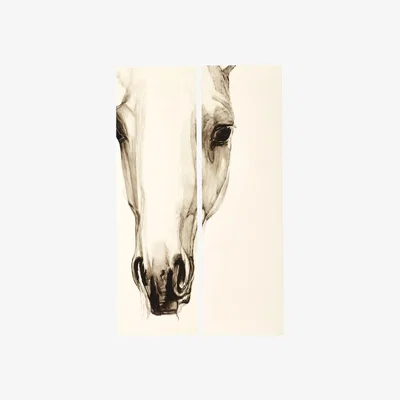 OKA Horse Head Wall Panels - Black / White