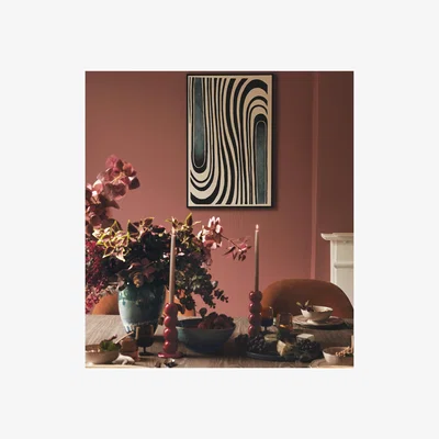 OKA OKA, Orson Stripe Hand-Painted Wall Art - Blue/Black, Wall Art