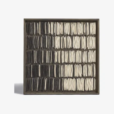 OKA OKA, Fiovana Clay Wall Art - Charcoal/White, Wall Art, Birch/Ceramic, Abstract