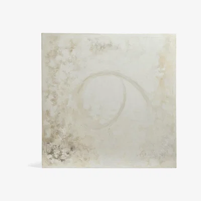 OKA OKA, Frore Hand-Painted Wall Art - Distressed White, Wall Paintings, Canvas/Mango Wood, Abstract
