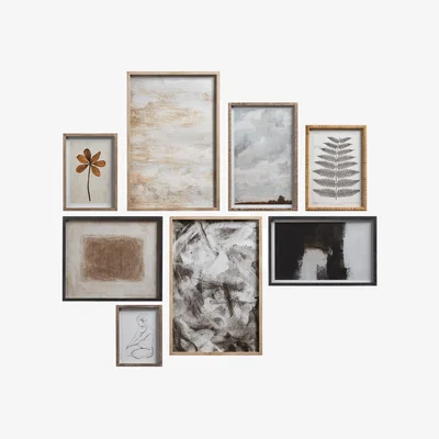 OKA OKA, Set of Eight Framed Zennor Gallery Wall Prints - Multi, Wall Art, Firwood