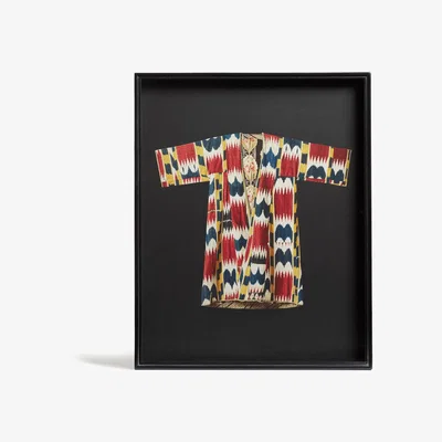 OKA OKA, Oblak Robe Print - Blue/Venetian Red, Wall Prints, Wood, IKAT