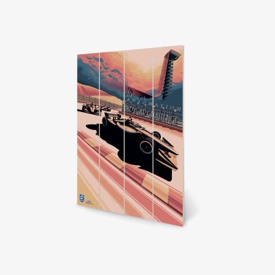 Olivia's The Art Group Zoom F1 (Indycar Challenge 2020) Wood Print- 40x59cm