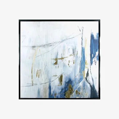 Olivia's Olivia's 'Navy Gold Shine II' - Framed Canvas - 94x94cm