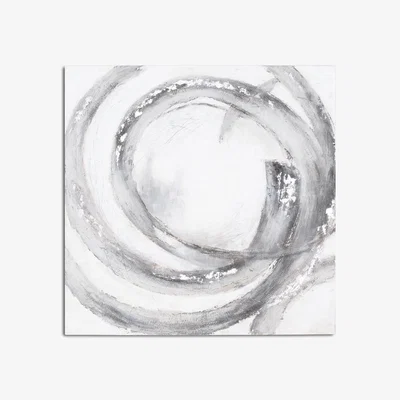 Olivia's Hill Interiors Galaxy Silver And Grey Hand Painted Canvas