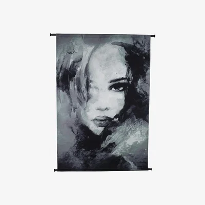 Olivia's Libra Midnight Mayfair Collection - Velvet Watercolour Portrait Wall Hanging