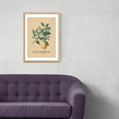 Olivia's Les Citron by Flower Love Child - A3 Oak Framed Art Print