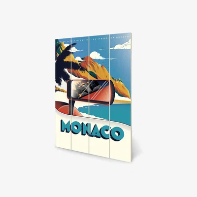 Olivia's The Art Group Zoom F1 (Monaco) Wood Print / Small
