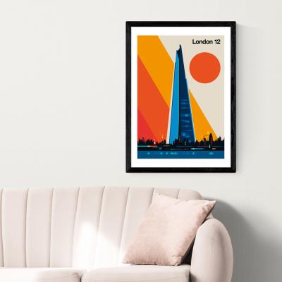 Olivia's London 12 by Bo Lundberg - A2 Black Framed Art Print