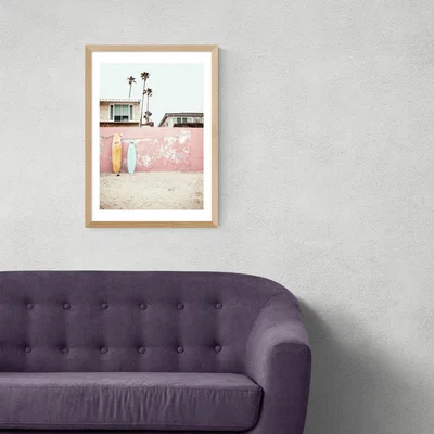 Olivia's At the Beach by Sisi & Seb - A3 Oak Framed Art Print