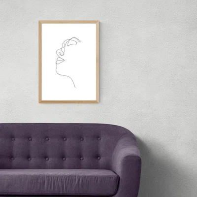 Olivia's Profile by Rafael Farias - A3 Oak Framed Art Print