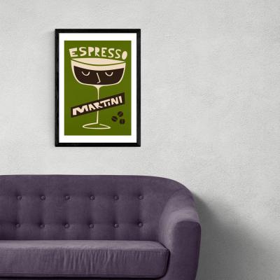Olivia's Espresso Martini by Fox and Velvet - A3 Black Framed Art Print