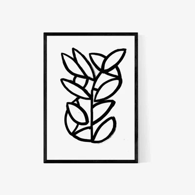 Olivia's Leaves X by Jorgen Hansson - A1 Black Framed Art Print
