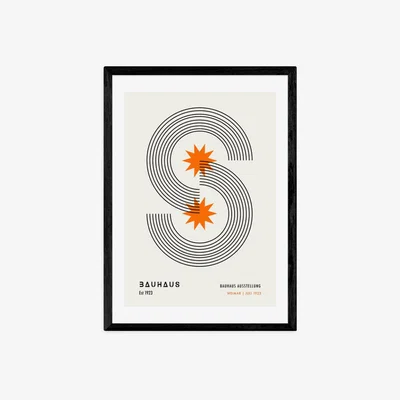 Olivia's Minimalist Bauhaus by Luxe Poster Co - A3 Black Framed Art Print