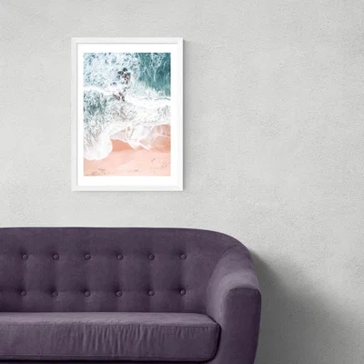 Olivia's Sands of Coral Haze by Ingrid Beddoes - A3 White Framed Art Print