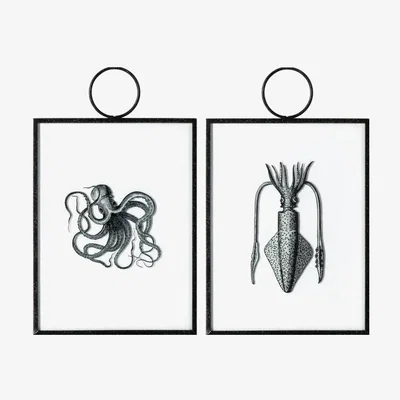 Olivia's Gallery Direct Creatures Of The Deep Set Of 2 Hanging Art