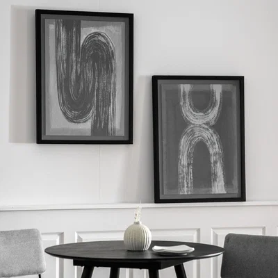 Olivia's Gallery Interiors Pascal Abstract Charcoal Wall Art Multicoloured