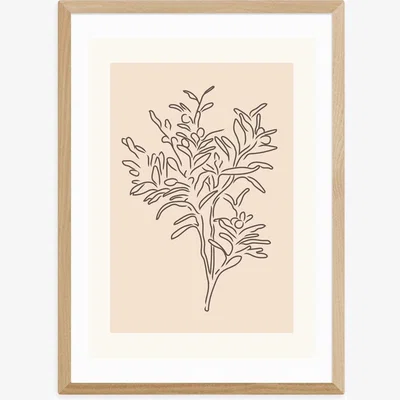 Olivia's Soft Leaves II by Violet Studio - A3 Oak Framed Art Print