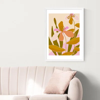 Olivia's Colorful Iris Flowers by Alisa Galitsina - A2 White Framed Art Print