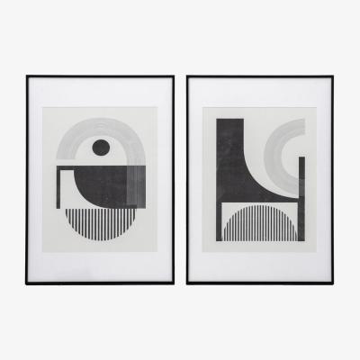 Olivia's Gallery Interiors Set of 2 Edi Rotunda Framed Wall Art Multicoloured