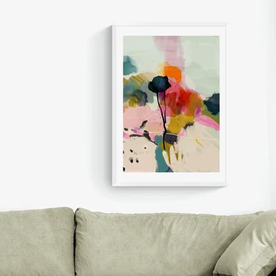 Olivia's Paysage Abstrait by Ana Rut Bre - A1 White Framed Art Print