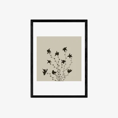 Olivia's Swirly flowers by Hali Igwelaezoh - A3 Black Framed Art Print