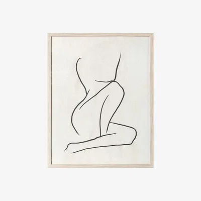 Olivia's Gallery Direct Figure Line Drawing Framed Print Wall Art