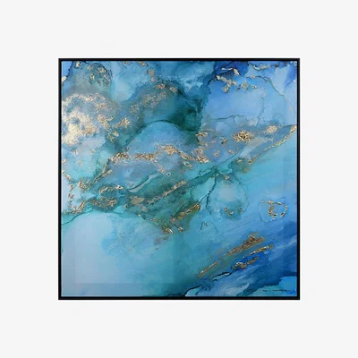 Olivia's The Art Group Charlotte Vale Maldives Embellished Canvas With Gold Leaf Frame - 60x60cm