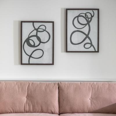 Olivia's Gallery Interiors Set of 2 Wegner Ink Whirl Framed Wall Art Multicoloured